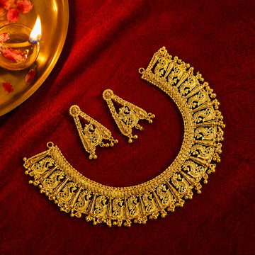 Premium Gold Plated Mayur Bahar Necklace with Earrings