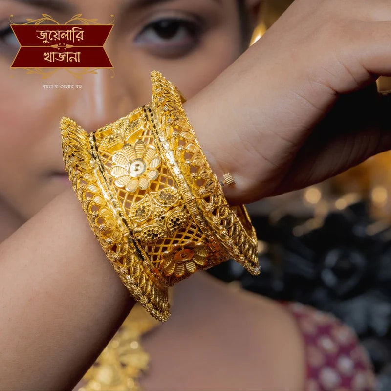 Premium Gold Plated Floral Kharu with khilan