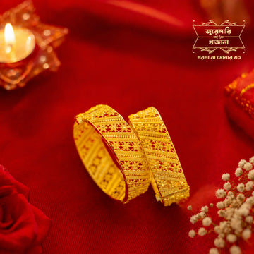 Premium Gold Plated Puspanjali Chur Pair
