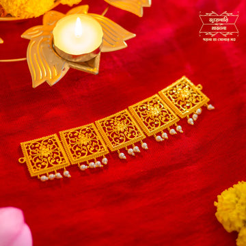 Premium Gold Plated Madhurima Choker with Earrings