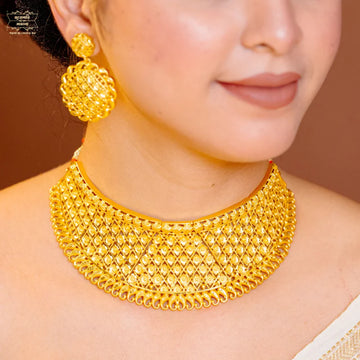 Premium Gold Plated Sahasra Choker with Earrings